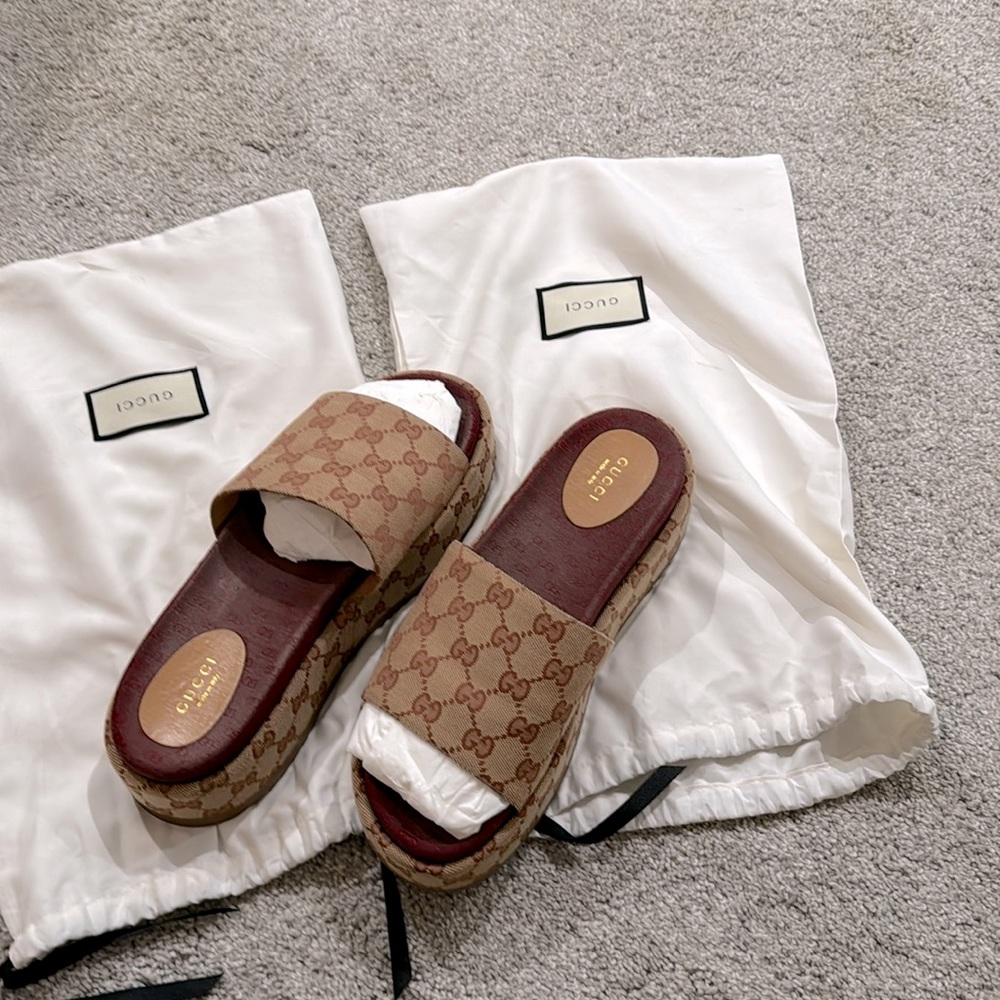 Gucci platform sandals.